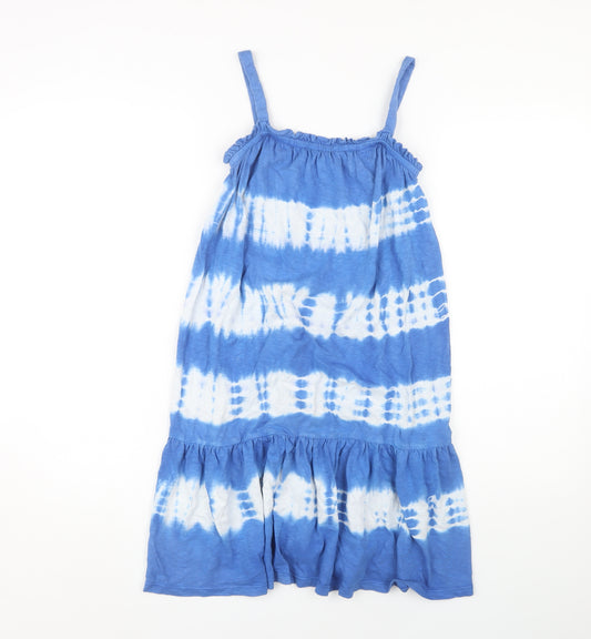 Next Girls Blue Tie Dye Dress, 11 Years, Cotton, Sleeveless