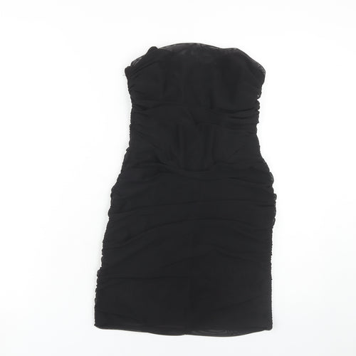 Bershka Women's Black Midi Bodycon Dress, Size M