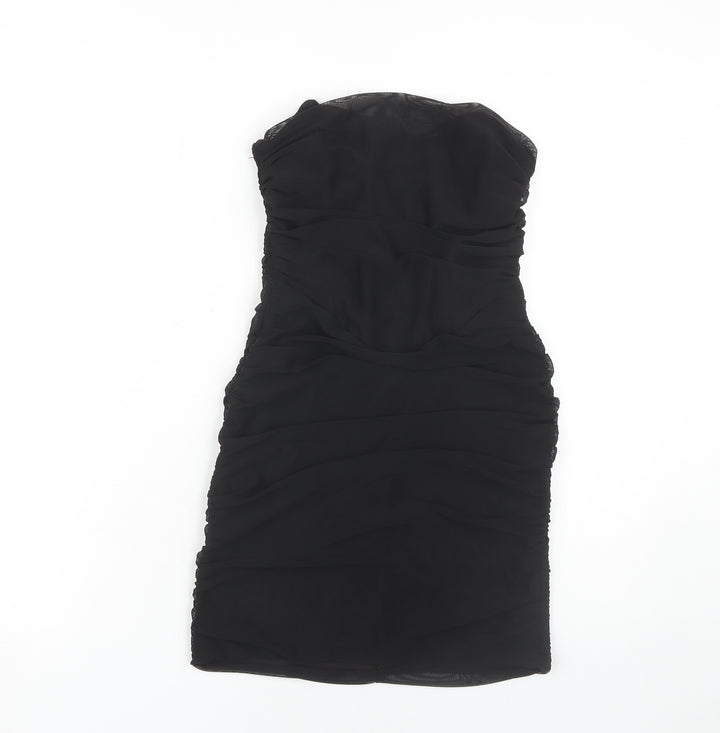 Bershka Women's Black Midi Bodycon Dress, Size M