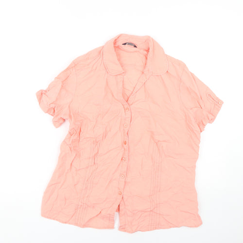 Marks and Spencer Women's Pink Button-Up Shirt Size 16