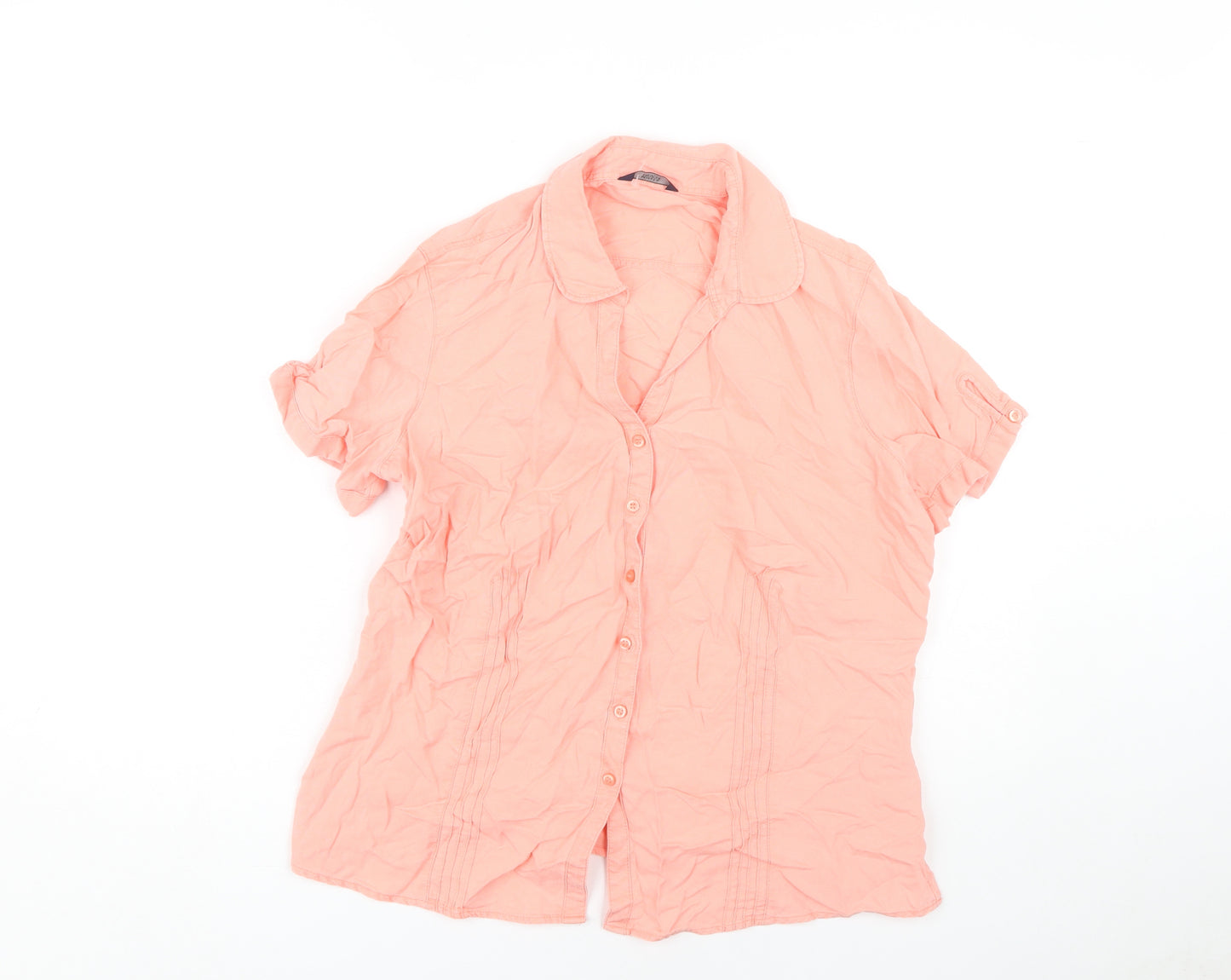 Marks and Spencer Women's Pink Button-Up Shirt Size 16