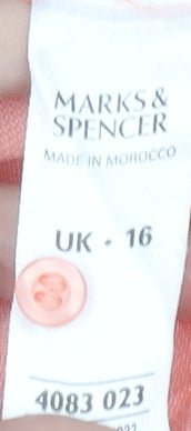 Marks and Spencer Women's Pink Button-Up Shirt Size 16
