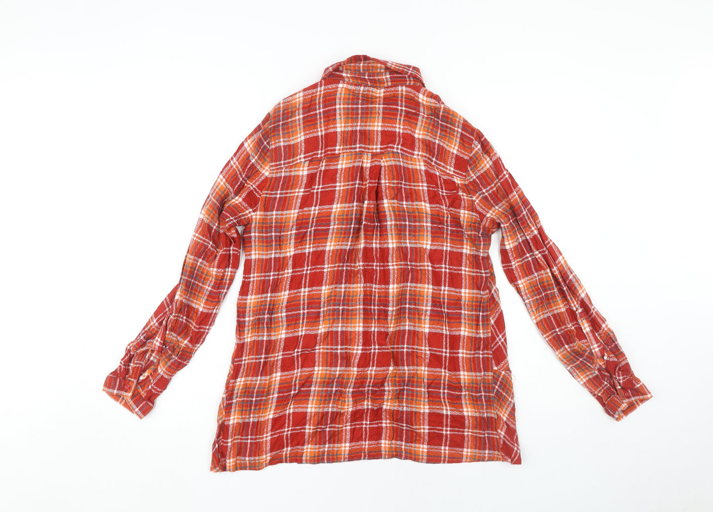 Next Women's Red Plaid Button-Up Shirt Size 12