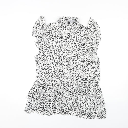 Dorothy Perkins Floral Blouse Women Size 14 Black White