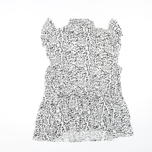 Dorothy Perkins Floral Blouse Women Size 14 Black White