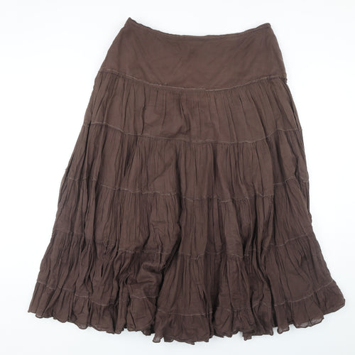 BHS Women's Brown Peasant Long Skirt Size 12