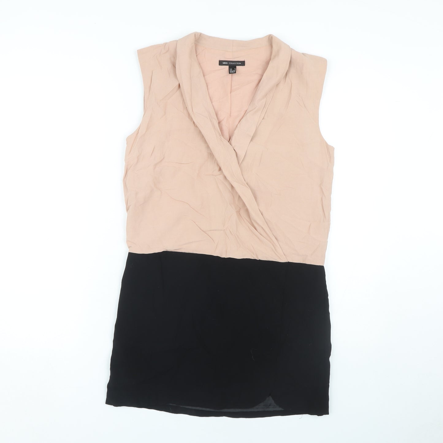 MNG Collection Women's Beige & Black Sleeveless Sheath Dress in XS