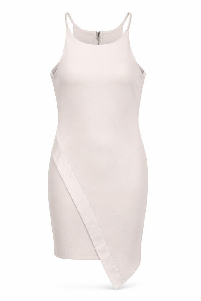 Front view of River Island Women's Ivory Bodycon Dress, size 12