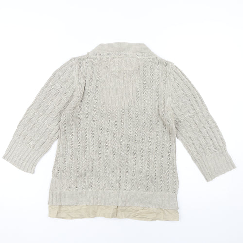 Next Women's Beige Cardigan Size 14 3/4 Sleeve