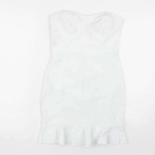 PrettyLittleThing Women's White Bodycon Dress Size 10