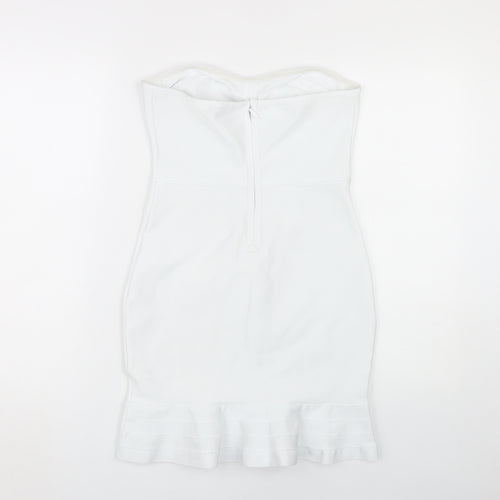 PrettyLittleThing Women's White Bodycon Dress Size 10