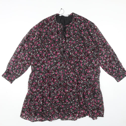 Zara Women Floral Multicoloured M Dress
