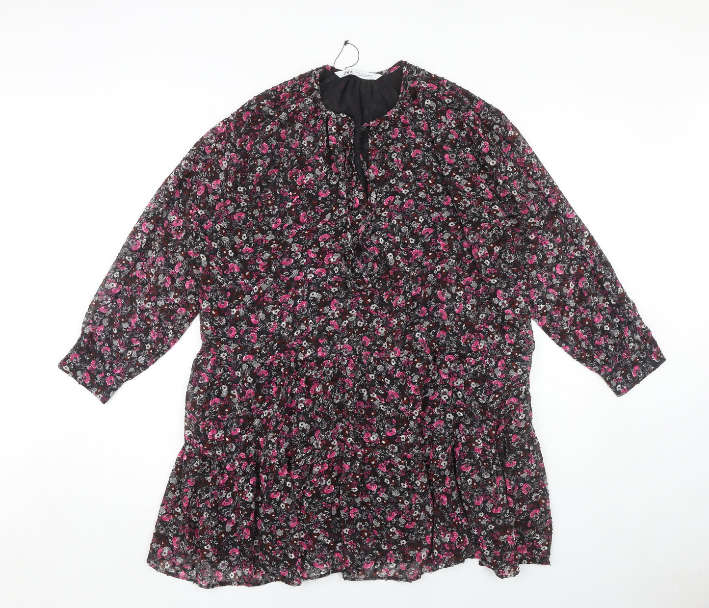 Zara Women Floral Multicoloured M Dress