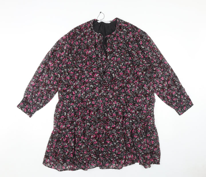 Zara Women Floral Multicoloured M Dress