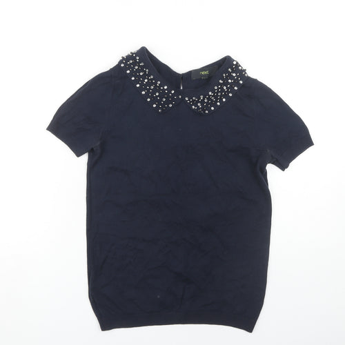 Next Women's Navy Collared Jumper Size 8