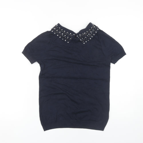 Next Women's Navy Collared Jumper Size 8