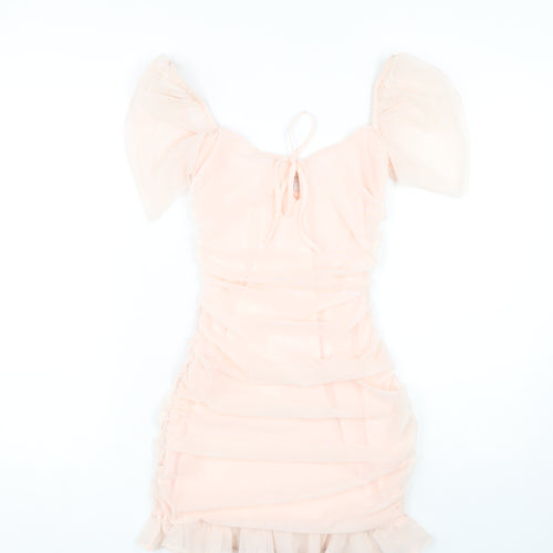 Oh Polly Women's Pink Bodycon Mini Dress Size 8
