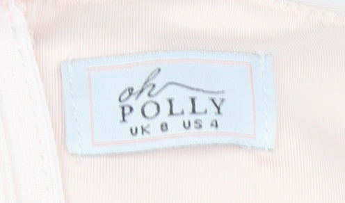 Oh Polly Women's Pink Bodycon Mini Dress Size 8