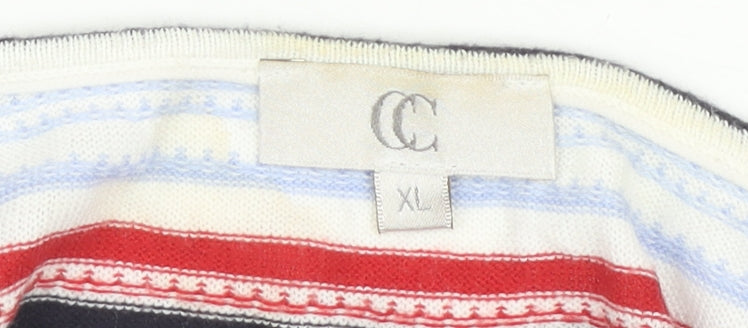 CC Women's Multicoloured Striped Cardigan XL