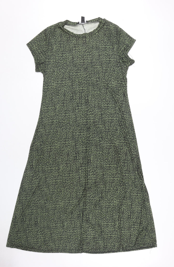 New Look Green Jersey Dress, Women, Size 16, Cap Sleeve