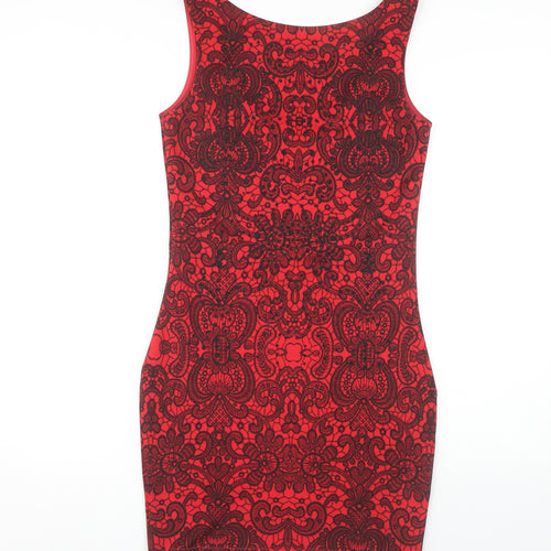 Lipsy Women's Red Bodycon Sleeveless Dress