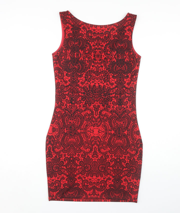 Lipsy Women's Red Bodycon Sleeveless Dress