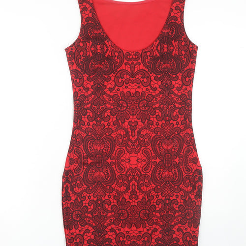 Lipsy Women's Red Bodycon Sleeveless Dress