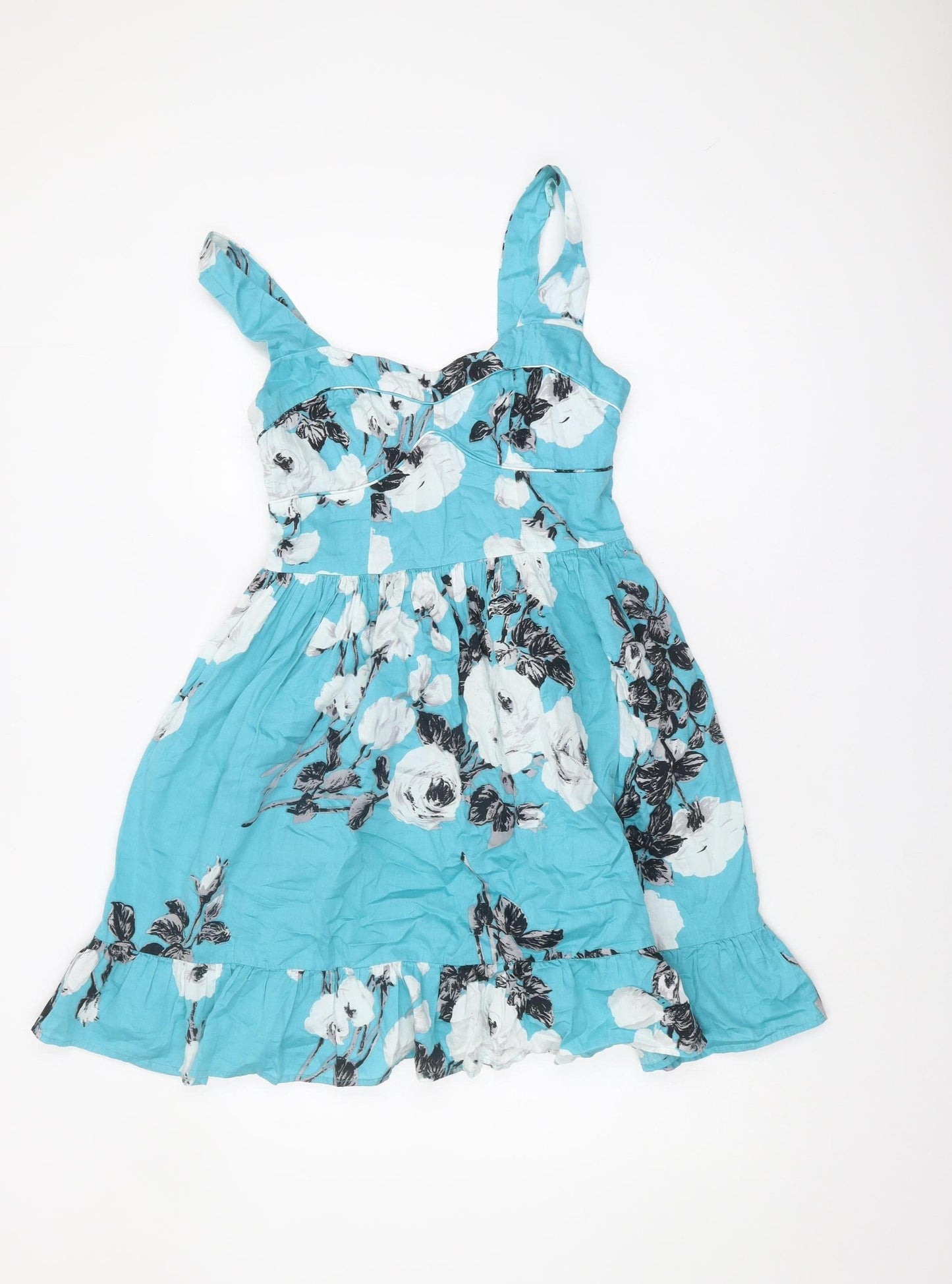 Monsoon Women’s Blue Floral A-Line Dress, Size 10