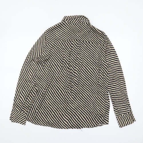 MNG Basics Women's Black Striped Button-Up Shirt