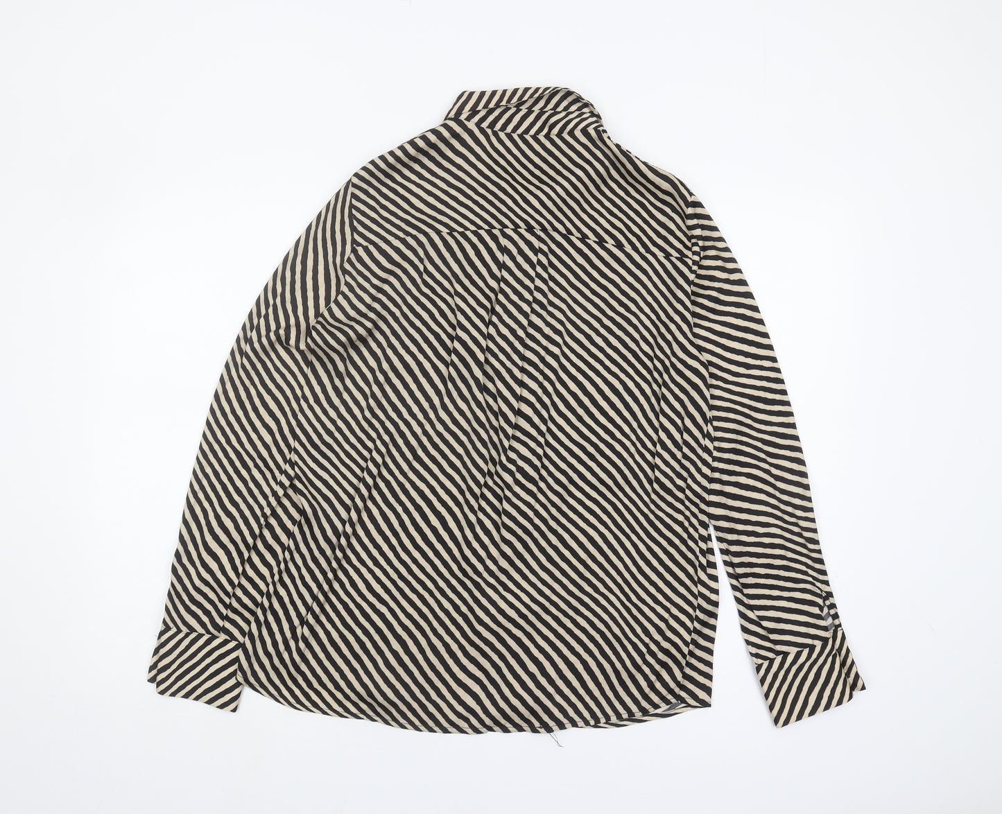 MNG Basics Women's Black Striped Button-Up Shirt