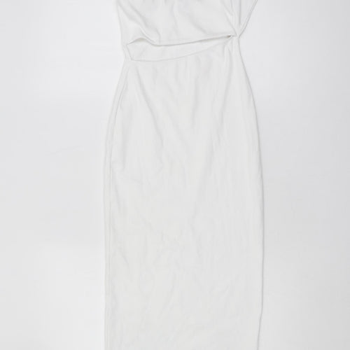 Zara Women’s White S Bodycon Sleeveless Halter Dress
