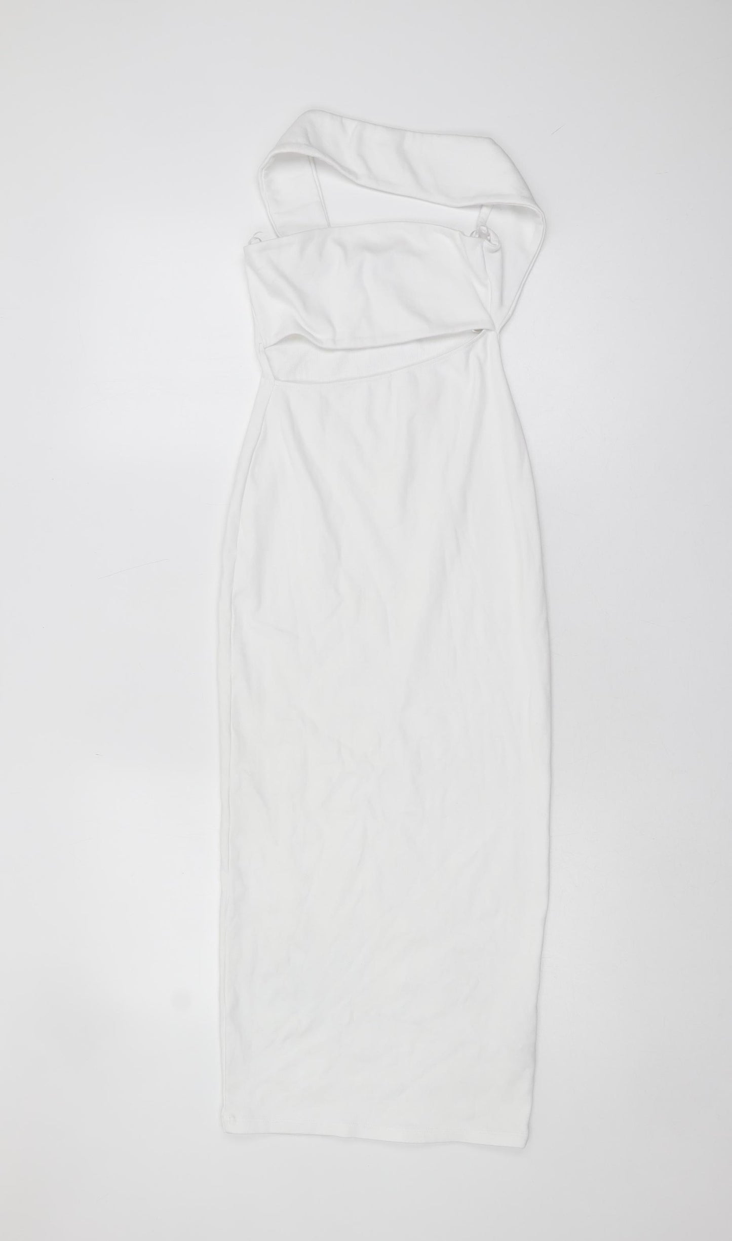 Zara Women’s White S Bodycon Sleeveless Halter Dress