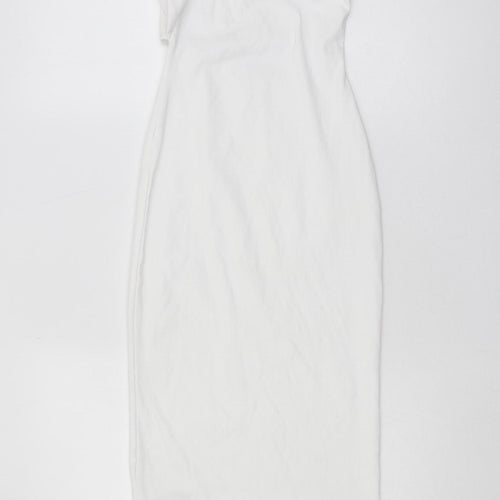 Zara Women’s White S Bodycon Sleeveless Halter Dress