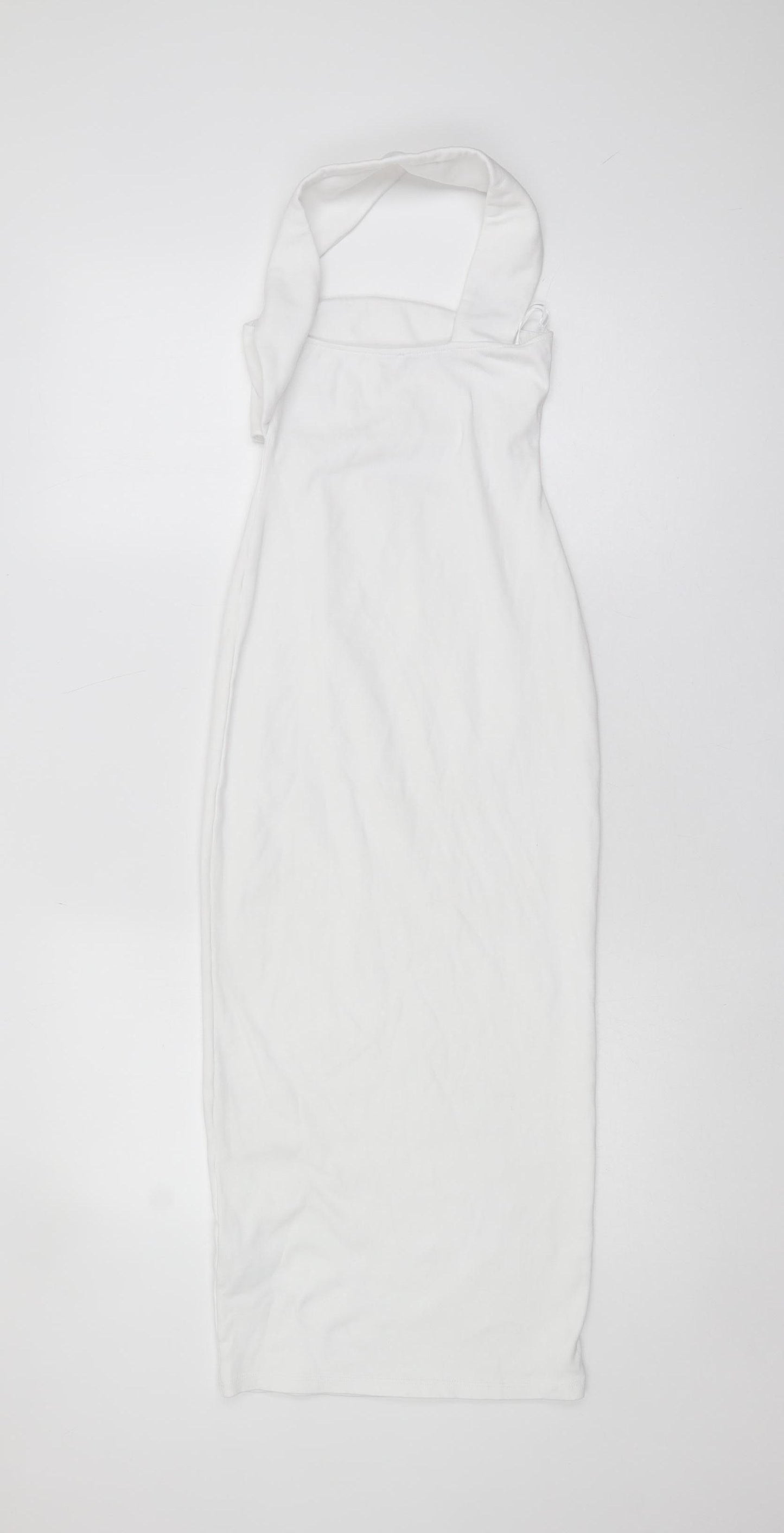 Zara Women’s White S Bodycon Sleeveless Halter Dress