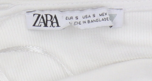 Zara Women’s White S Bodycon Sleeveless Halter Dress