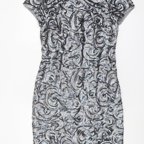 M&Co Women's Silver Size 12 Sequin Dress