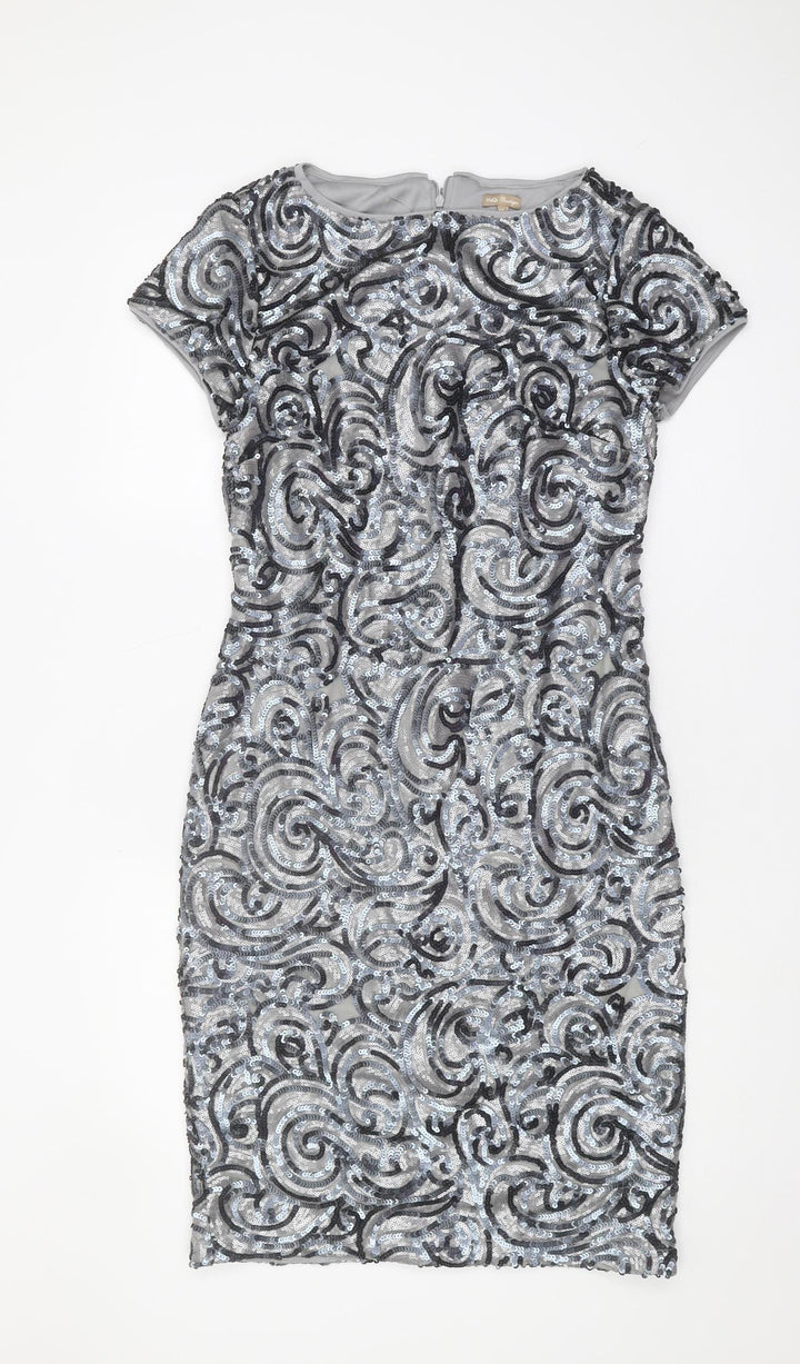 M&Co Women's Silver Size 12 Sequin Dress