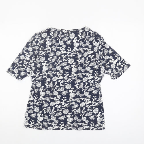 Marks and Spencer Women's Blue Floral 3/4 Sleeve Top Size 12