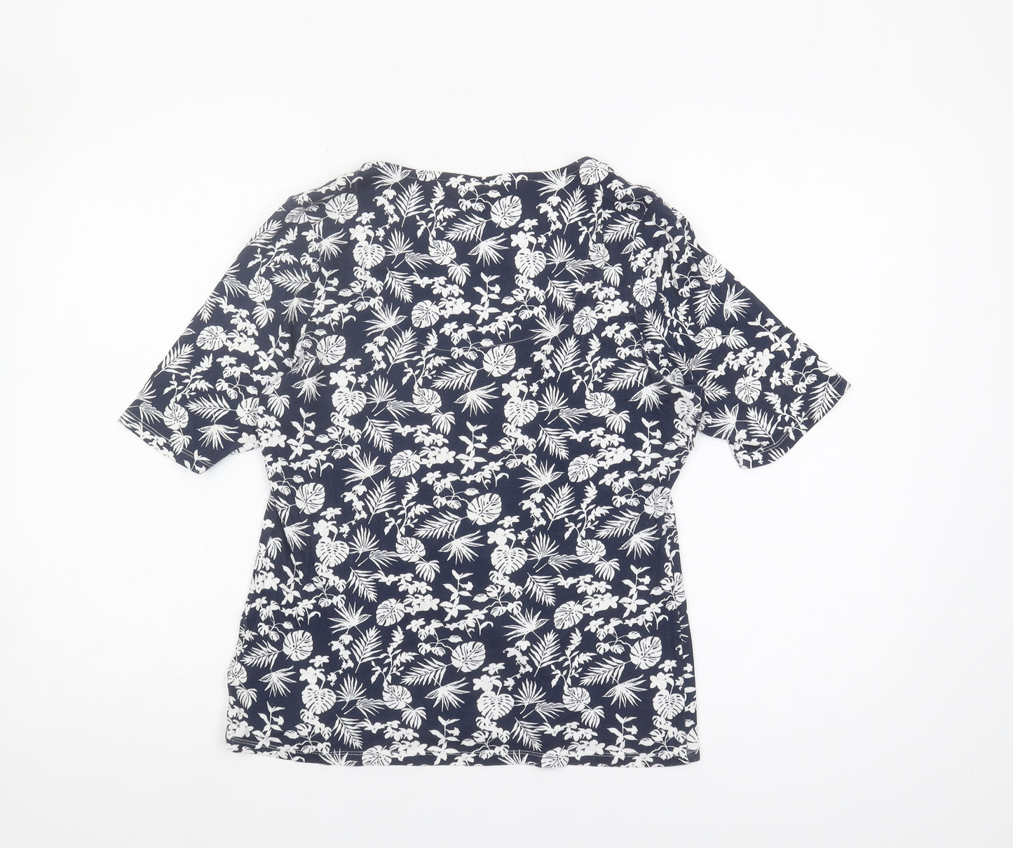 Marks and Spencer Women's Blue Floral 3/4 Sleeve Top Size 12