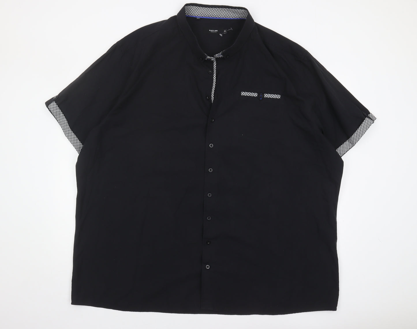Black Label Men's Black 4XL Short Sleeve Shirt