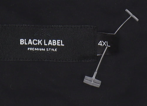 Black Label Men's Black 4XL Short Sleeve Shirt