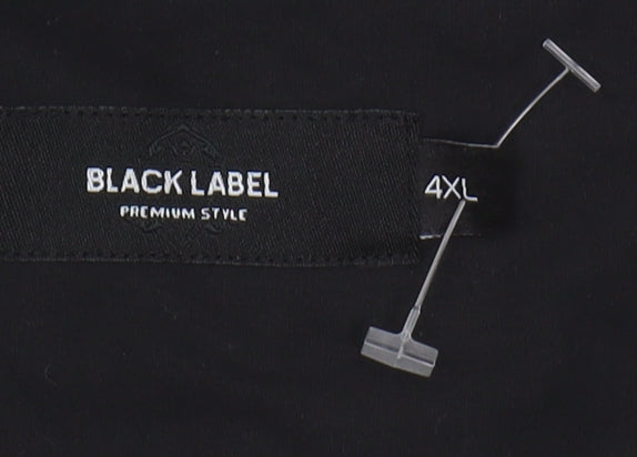 Black Label Men's Black 4XL Short Sleeve Shirt