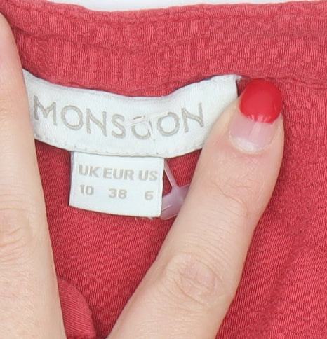 Monsoon Women's Red Sleeveless Blouse Size 10