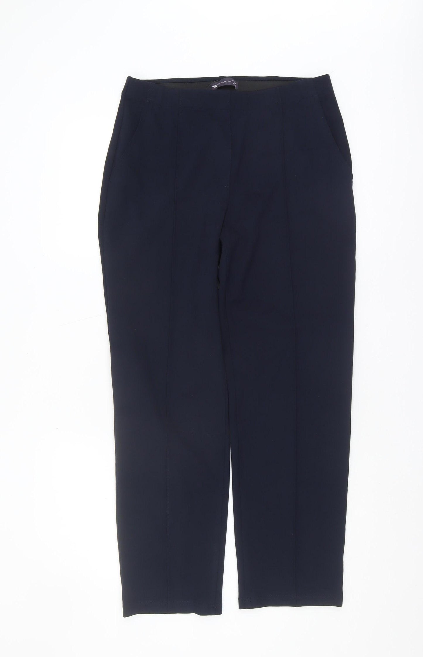 Marks and Spencer Women's Blue Straight Trousers Size 12