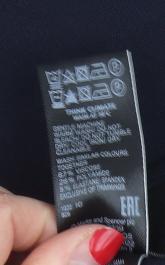 Marks and Spencer Women's Blue Straight Trousers Size 12