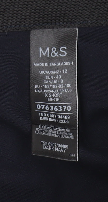 Marks and Spencer Women's Blue Straight Trousers Size 12