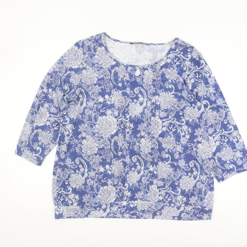 Bonmarché Women's Blue Floral Blouse, Size 18
