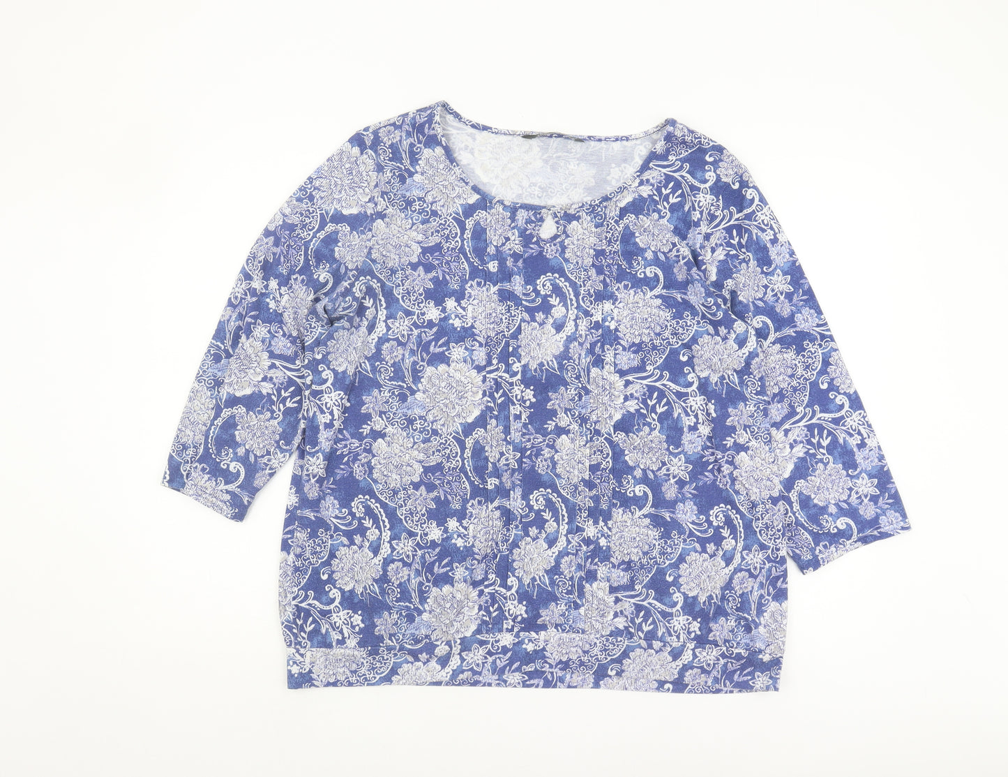 Bonmarché Women's Blue Floral Blouse, Size 18