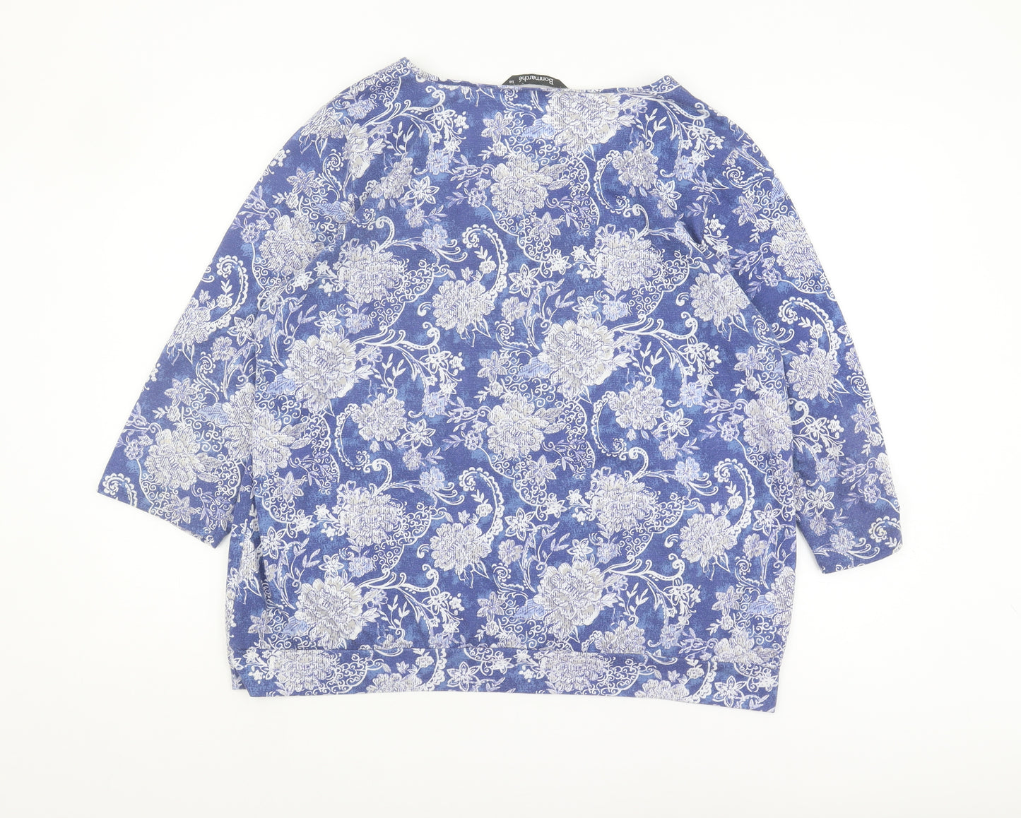 Bonmarché Women's Blue Floral Blouse, Size 18