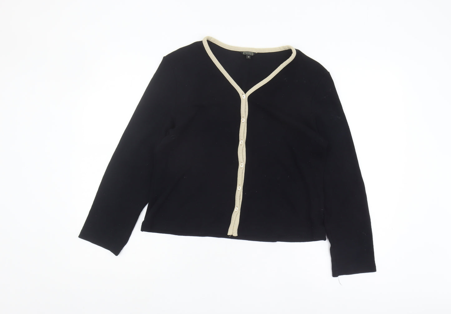 Debenhams Women's Black Cardigan - Size 16, V-Neck